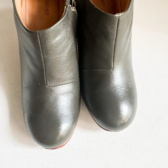 A Detacher Unique Multi Texture Ark Grey Leather Booties 7 - Picture 7 of 8